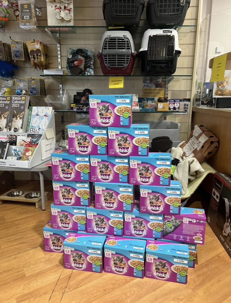 KCE Christmas Kitten Food Donation to Warrington Cats Protection